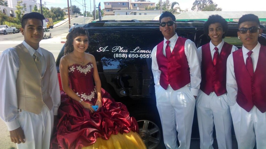 Young Adults with Escalade Limo from A Plus Limos