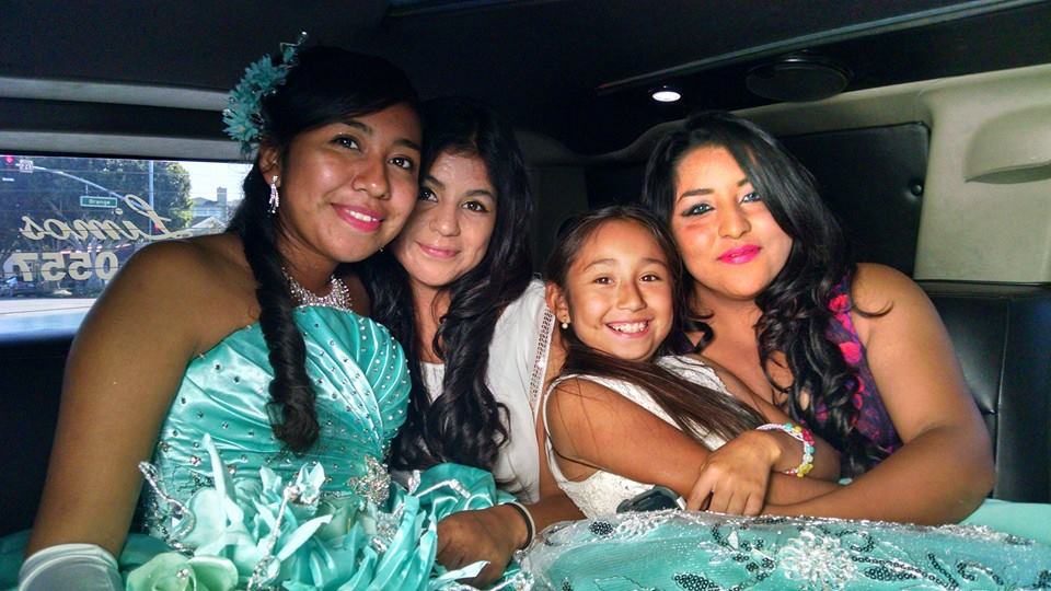 fatima with three ladies in hummer limousine