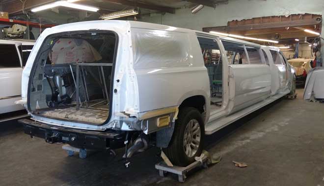 2017 Cadillac Escalade limousine in production