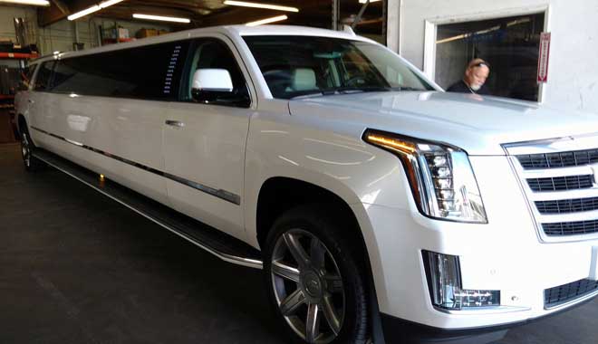 2017 Cadillac Escalade Limo in white