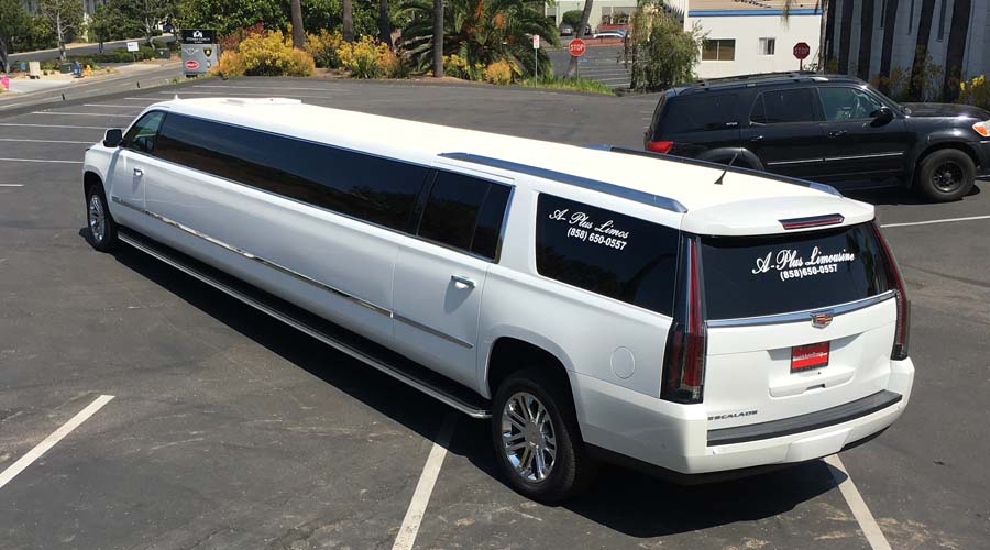 White Escalade 18 Passenger Limo