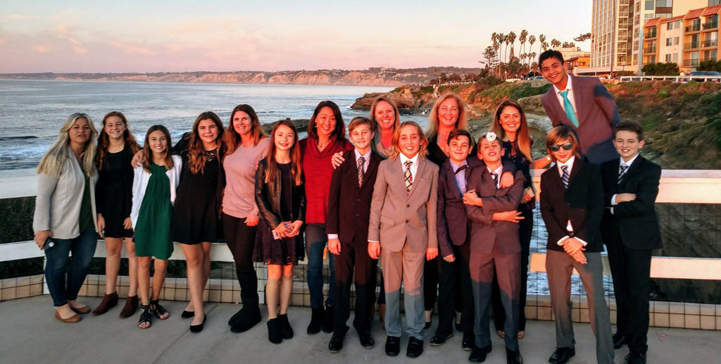 National League of Junior Cotillions San Diego Chapter 2020 graduates and chaperones